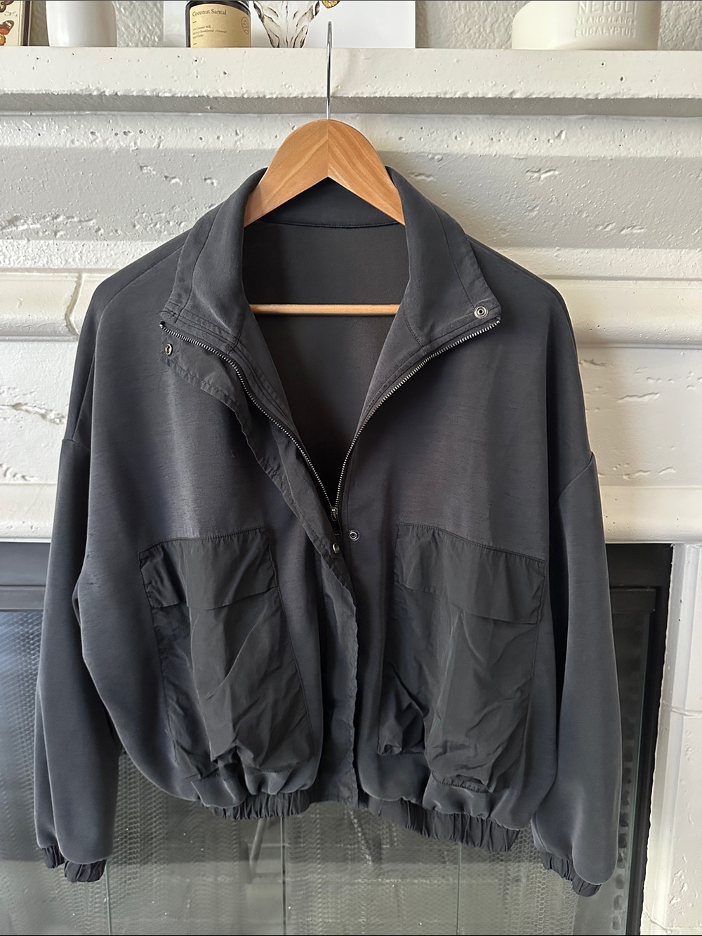 Black Utility Jacket - Casual Women's Zip Front